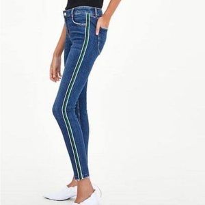 Zara Mid Rise Skinny Jeans with Striped Sides